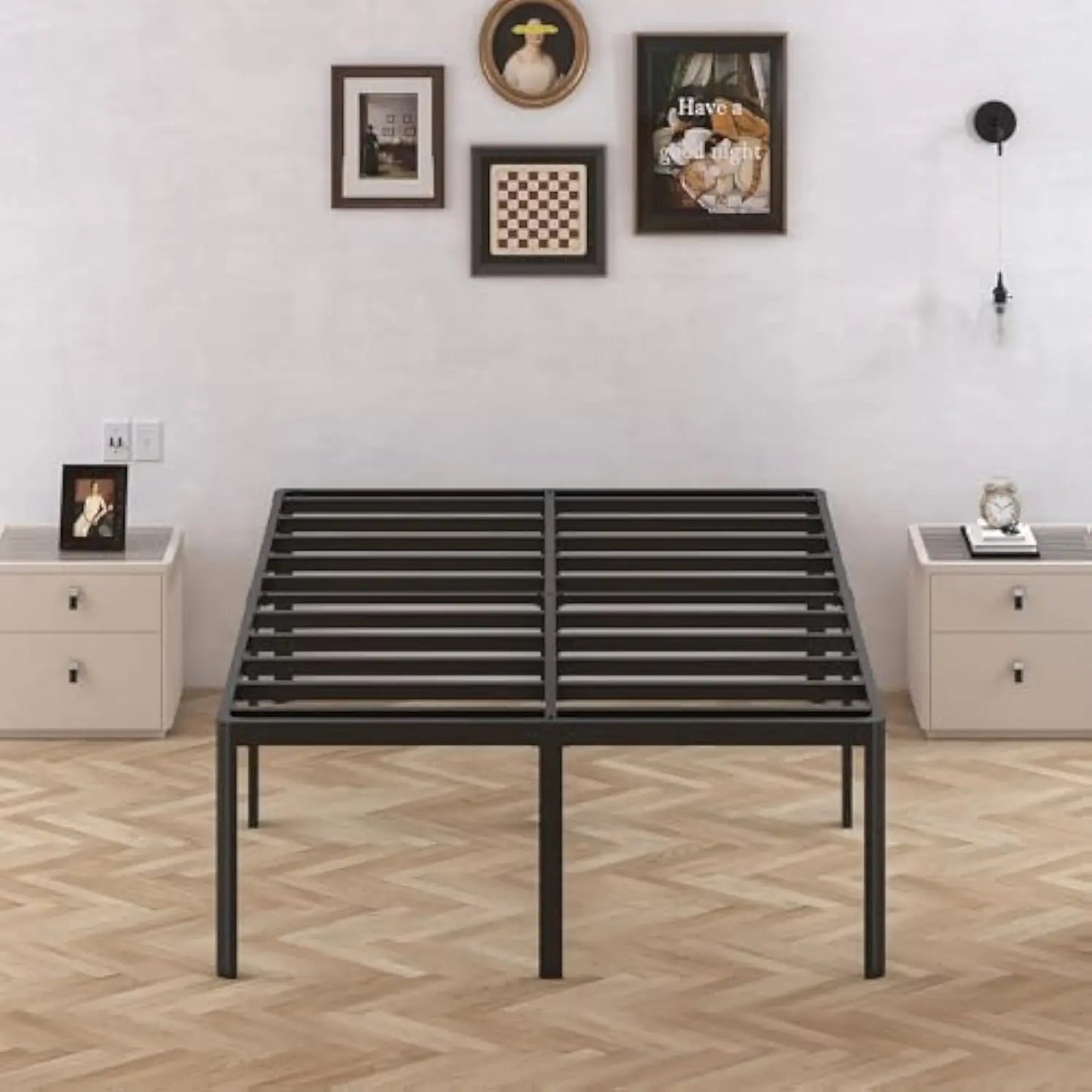 High Queen Bed Frame With Rounded Corner