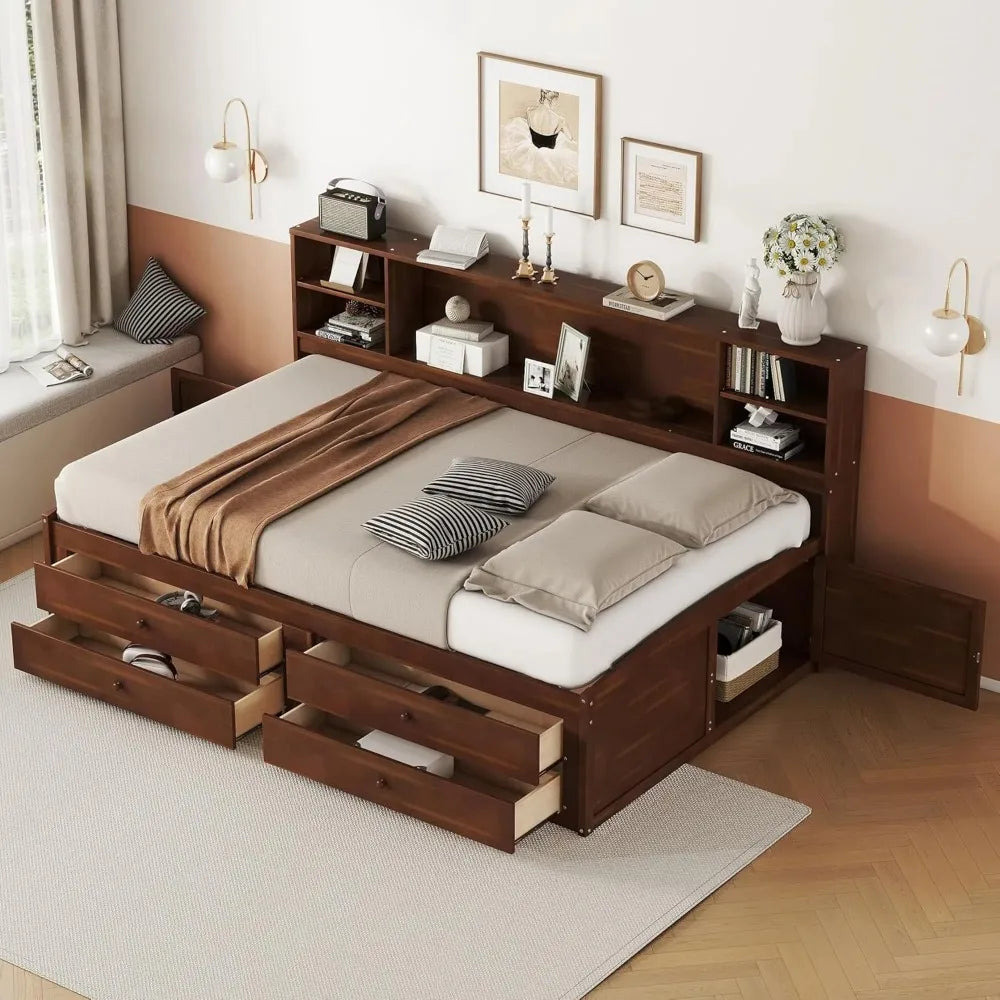 Full Size Captains Bed With 4 Drawers And 2 Cabinets