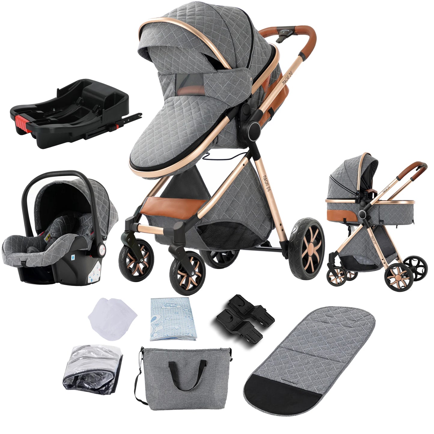 Multifunctional High Landscape 4-IN-1 Stroller