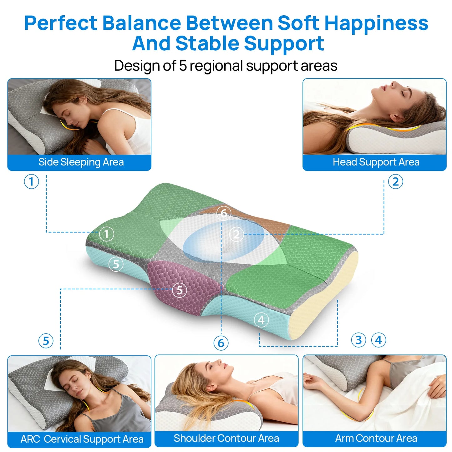 Ergonomic Cervical Memory Foam Pillow