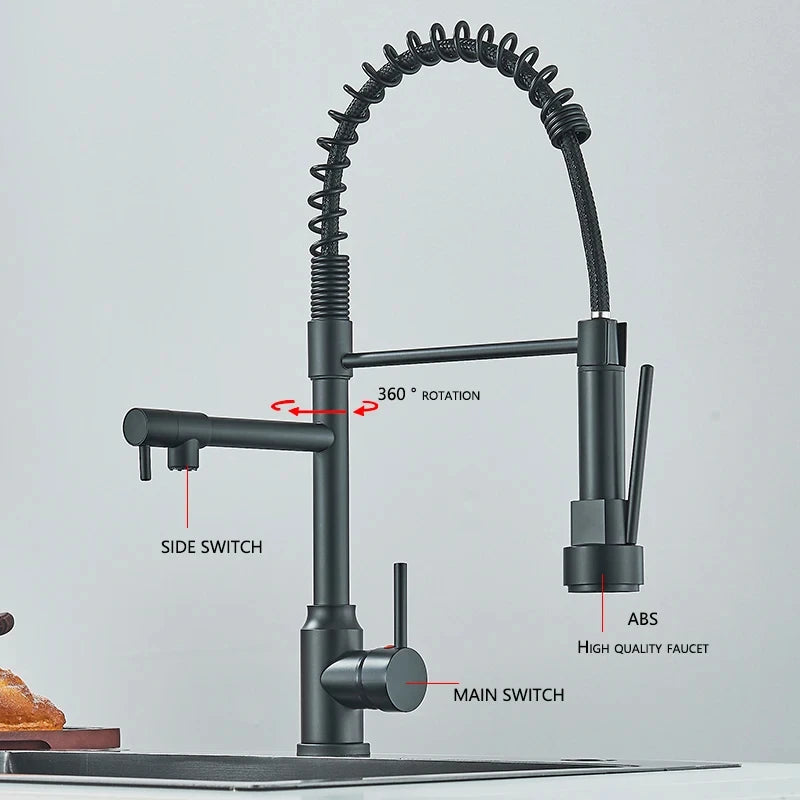 Black Kitchen Sink Faucet Pull Down