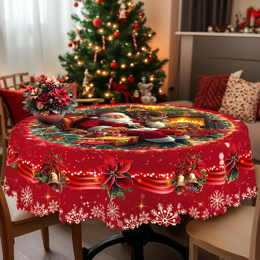 Vintage Christmas Theme Printed Tablecloth