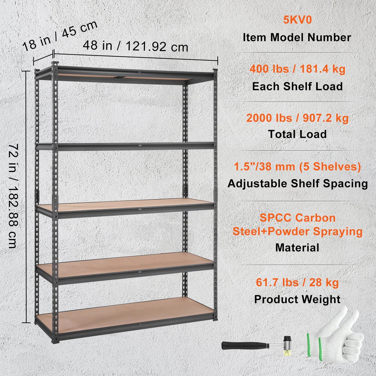 Heavy Duty 5 Layers Standing Shelves Organizer