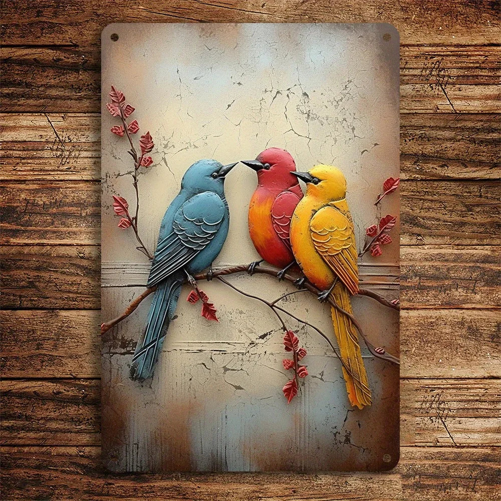 1PC Iron Bird Wall Art – Metal Bird Sculpture