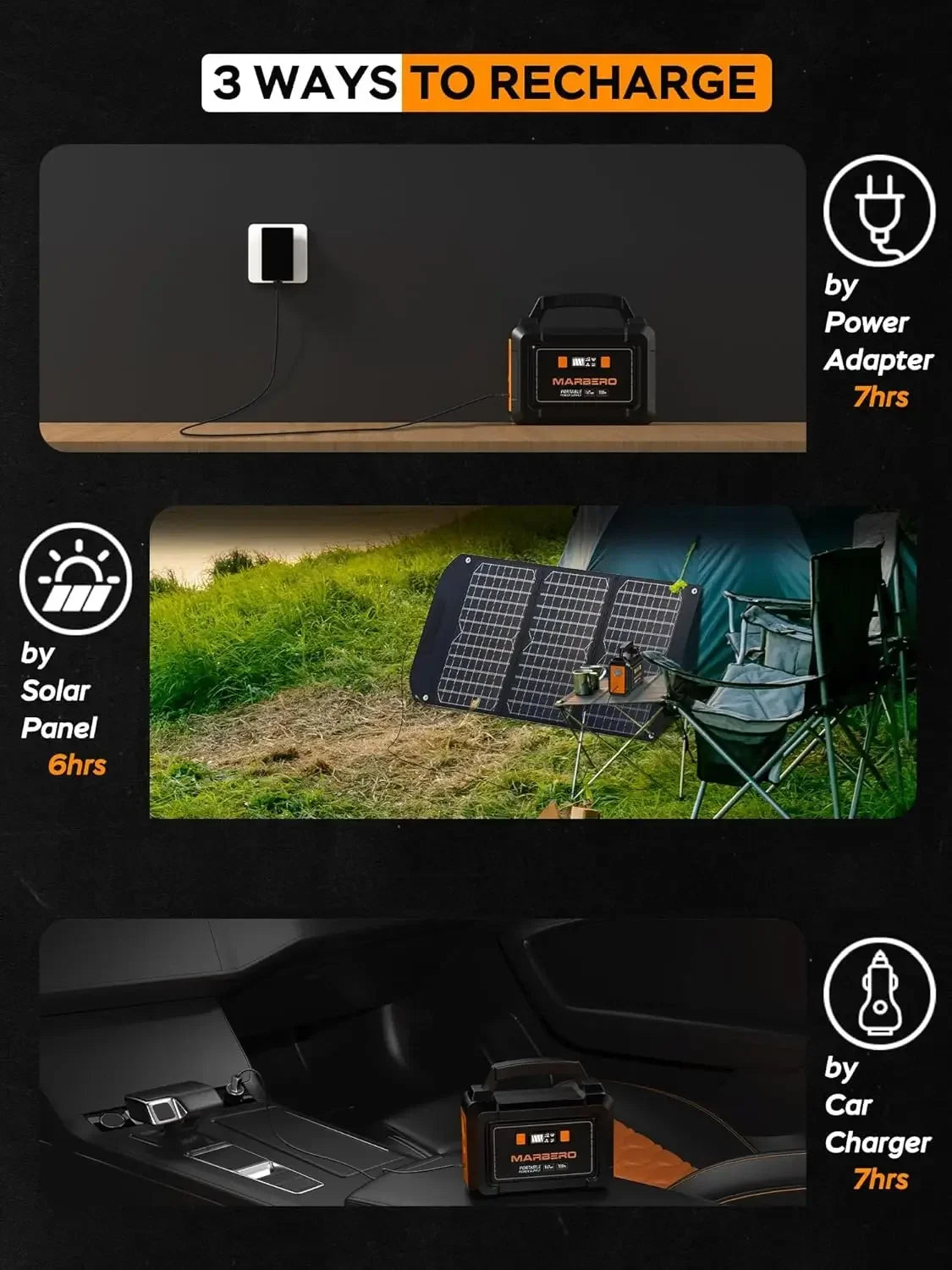 Portable Power Station 200W Peak Solar Generator