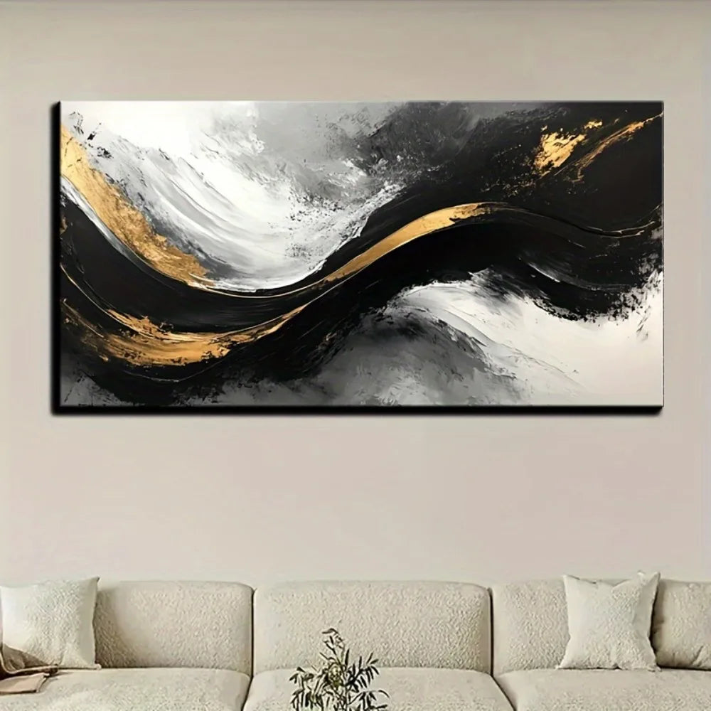 Modern Abstract Gold Wall Art - Elegant Canvas
