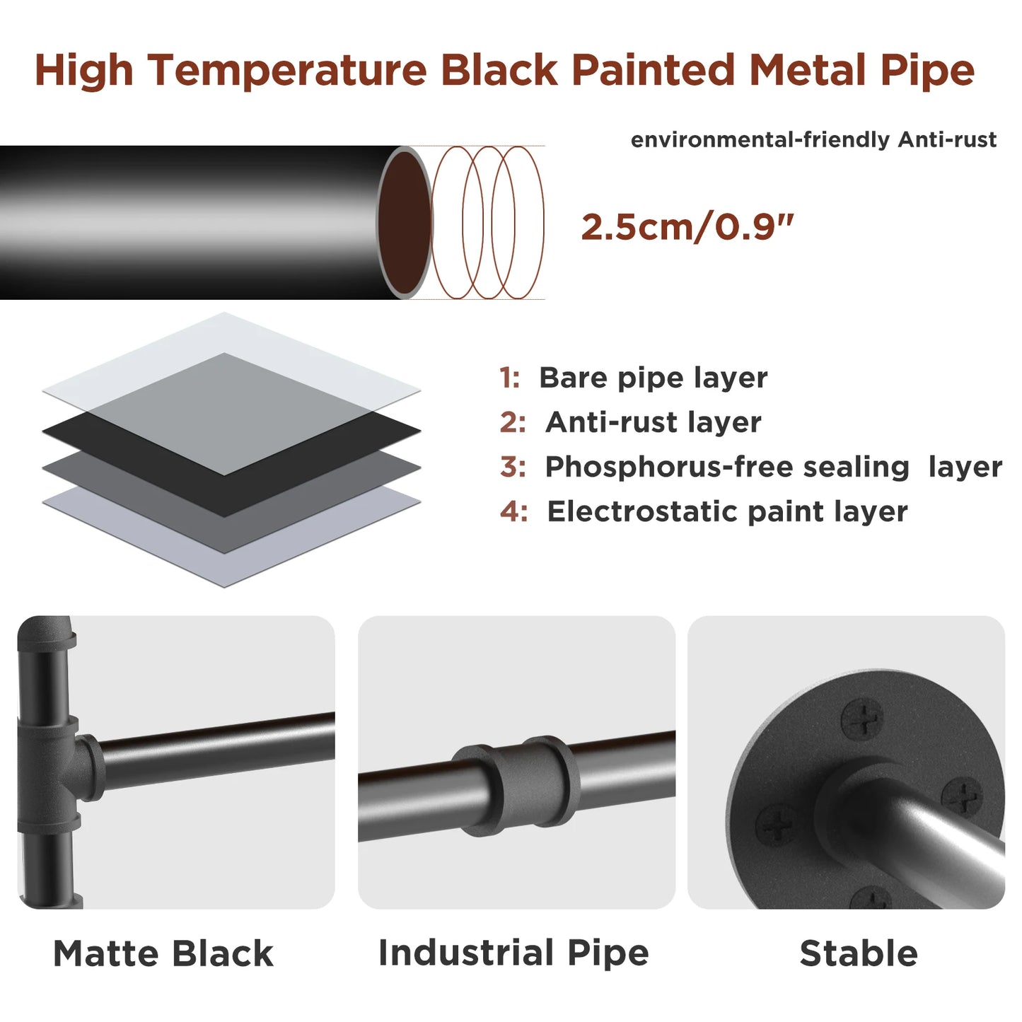 Wall Mounted Garment Hanging Rod