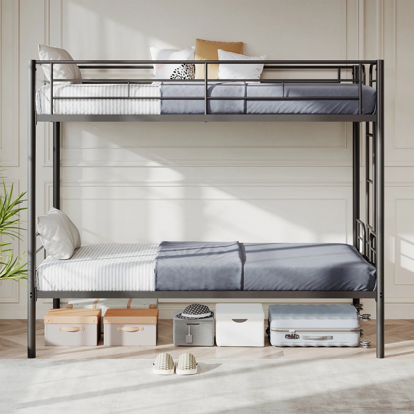 Metal Bunk Bed Frame with Ladder