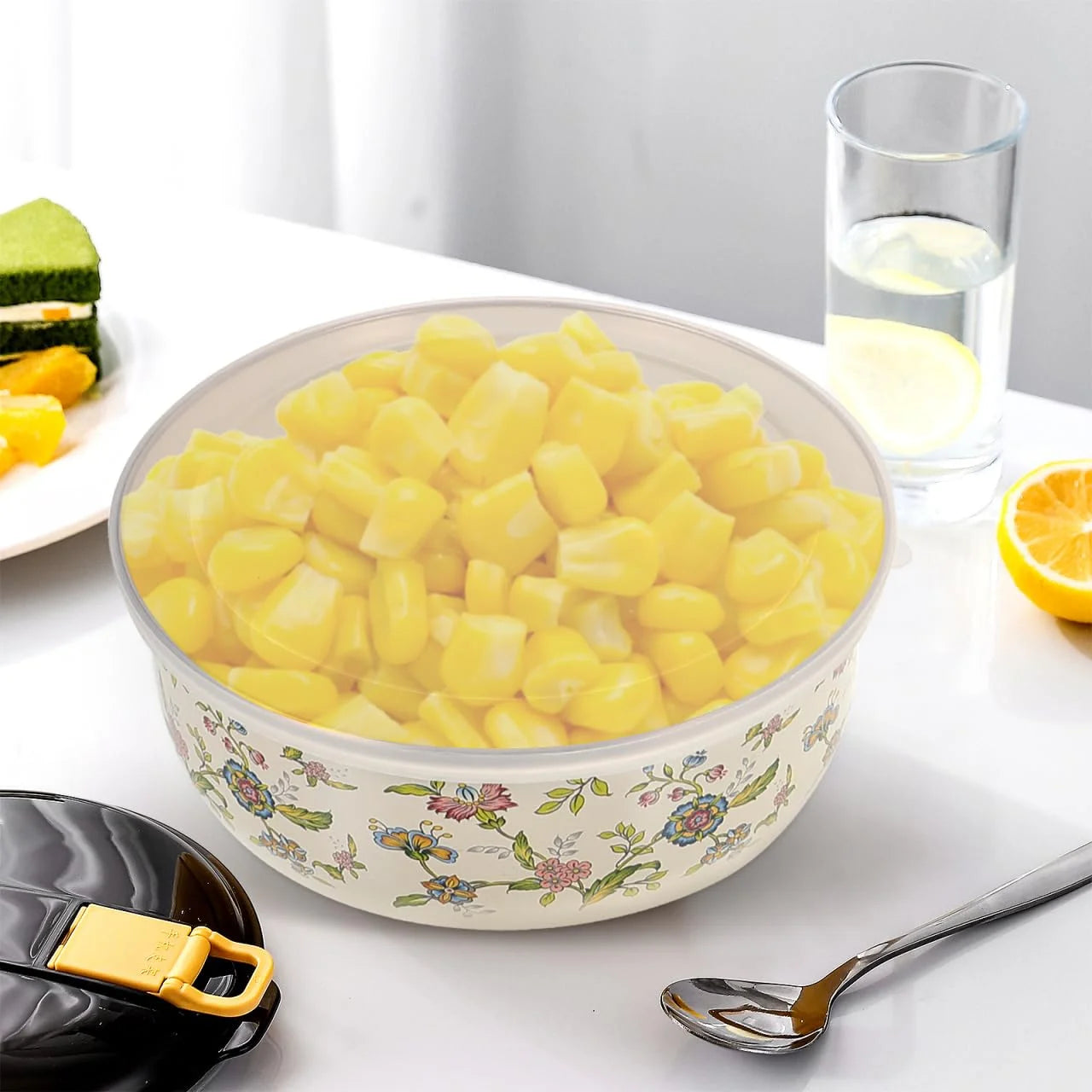 5PCS Enamel Bowls With Lids