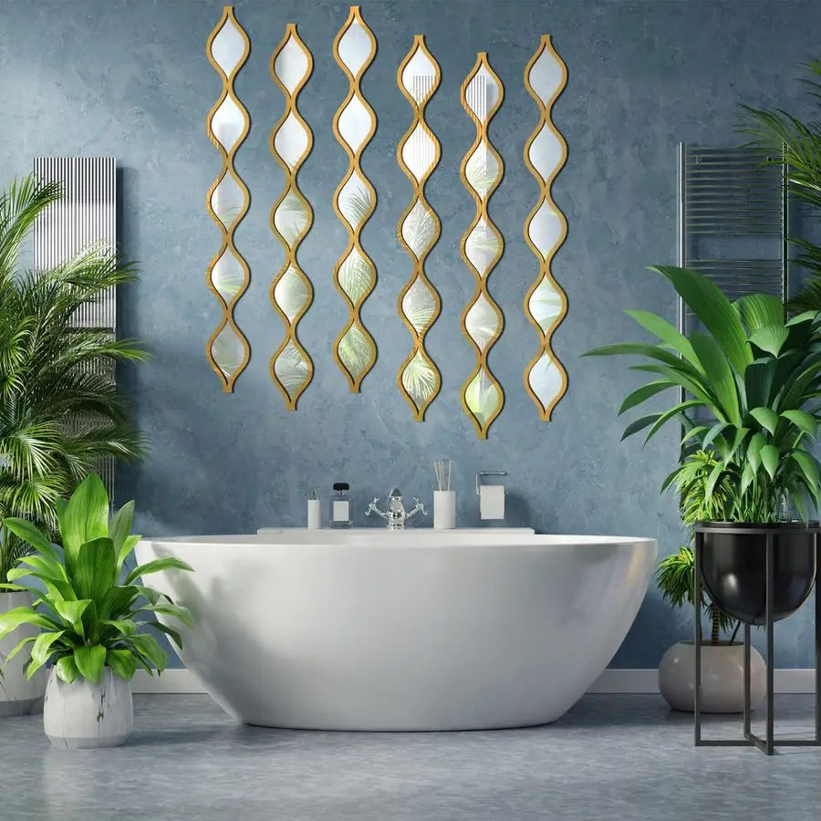 6-Piece Acrylic Teardrop Mirror Wall Décor Set