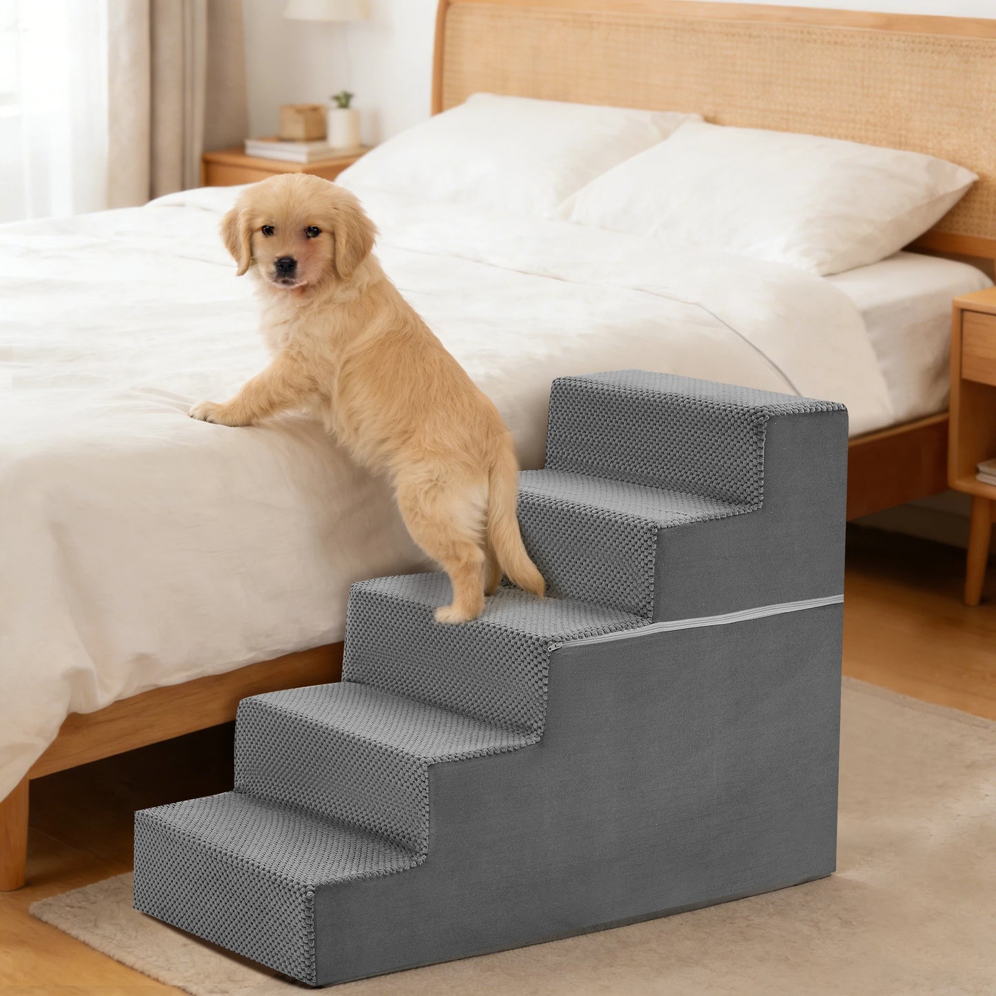 3/4/5-Step Foam Dog Stairs for Small Pets