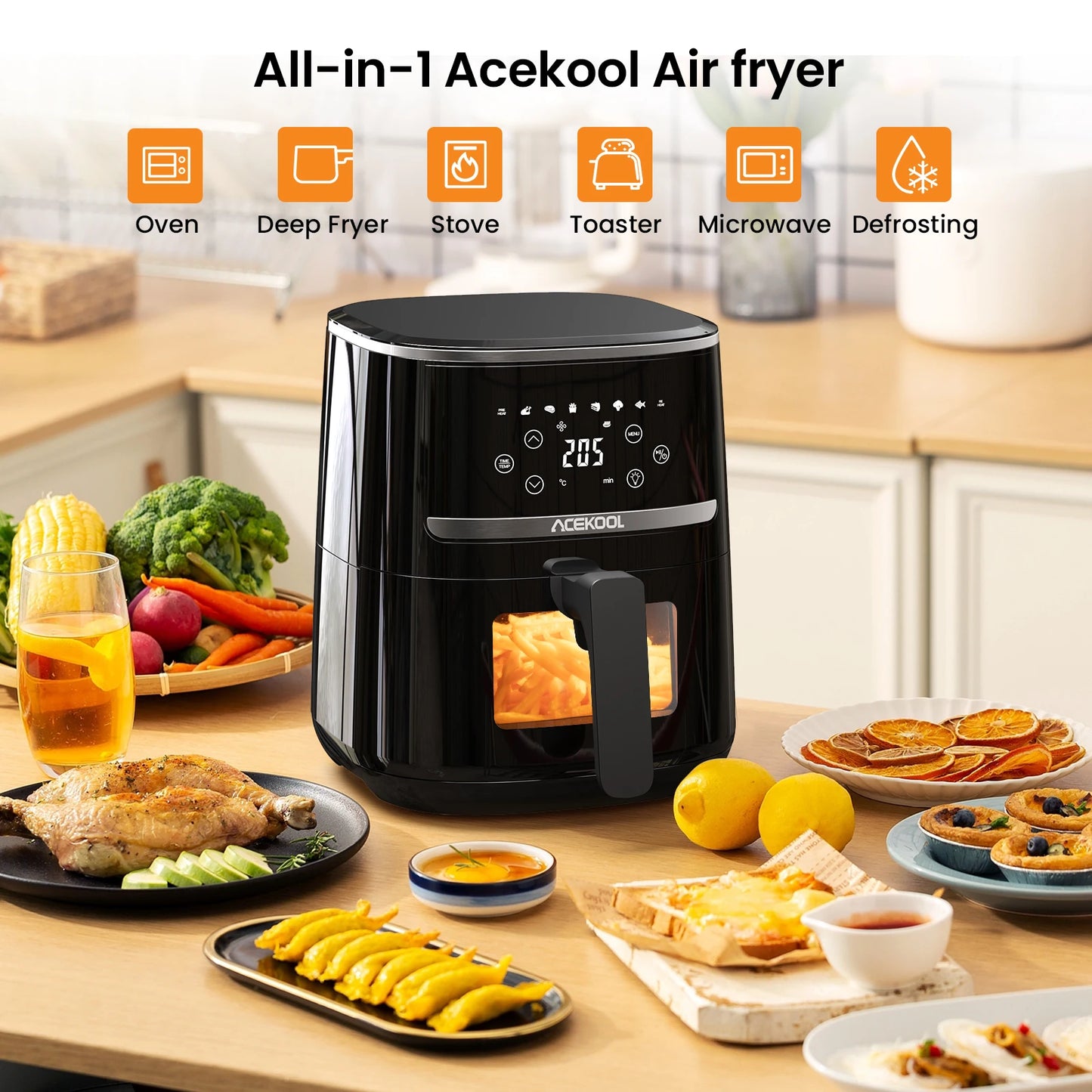5-Quart Digital Display Air Fryer Toaster Oven Combo