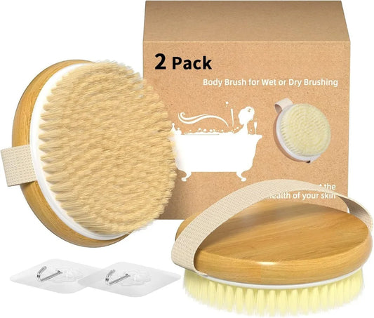 2-Pack Bamboo Dry Body Scrubber