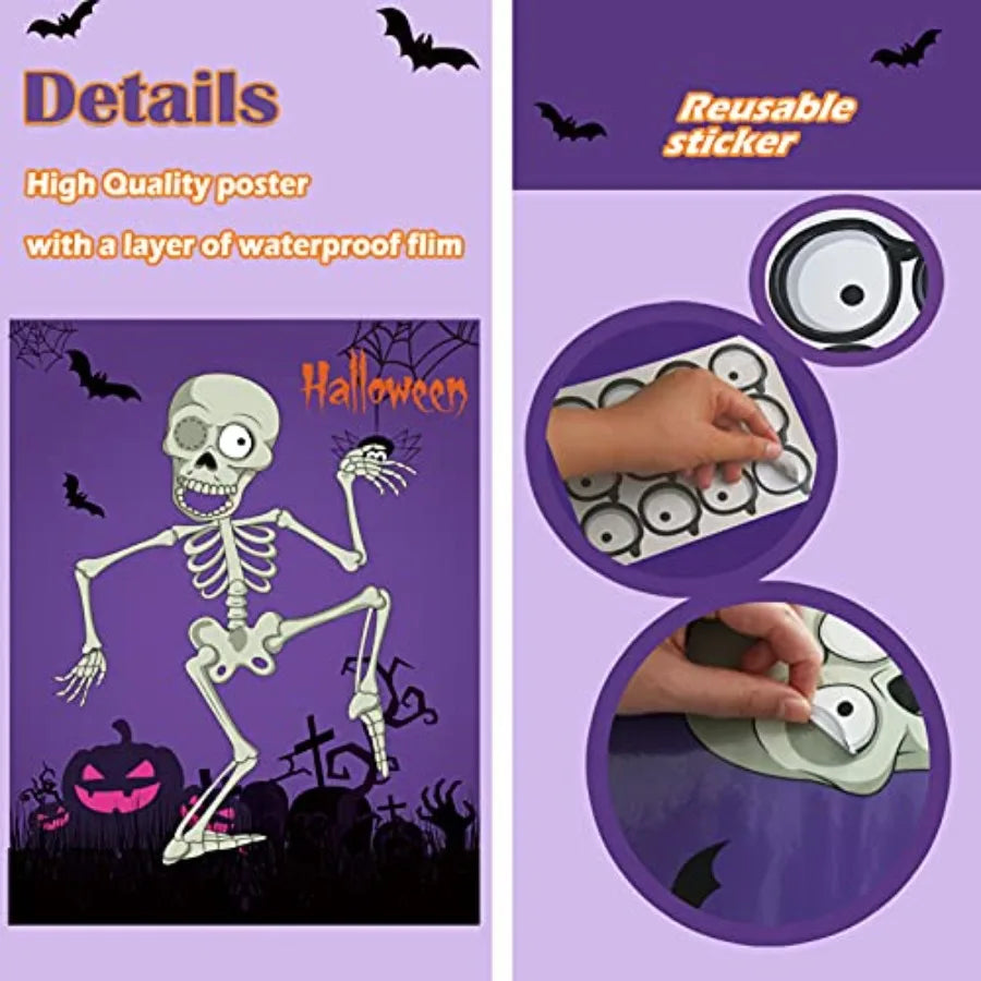 Pin the Eyeball on the Skeleton Poster