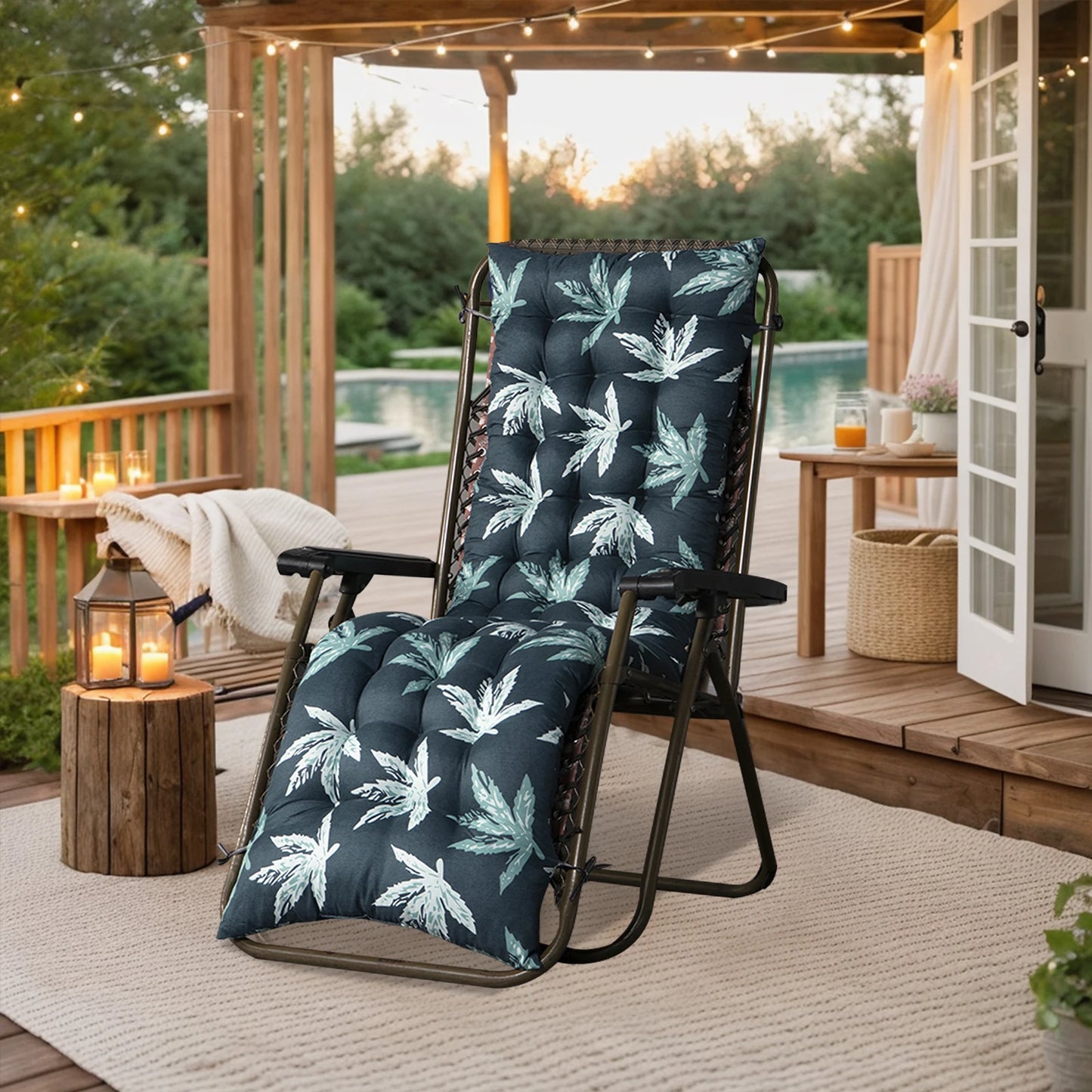 Patio Recliner Soft Back Cushion Rocking Chair