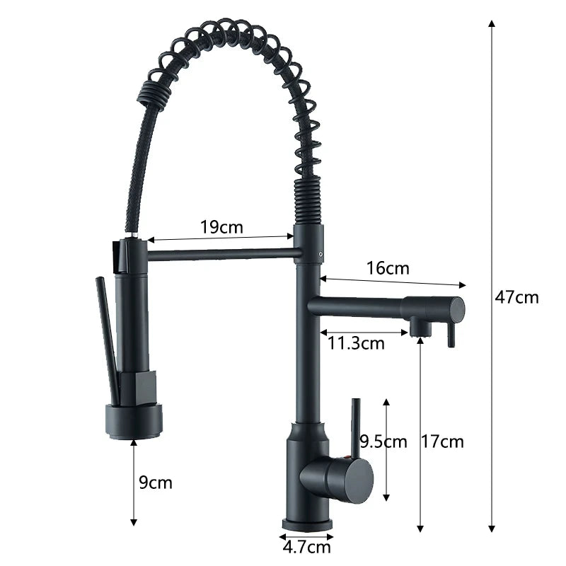Black Kitchen Sink Faucet Pull Down