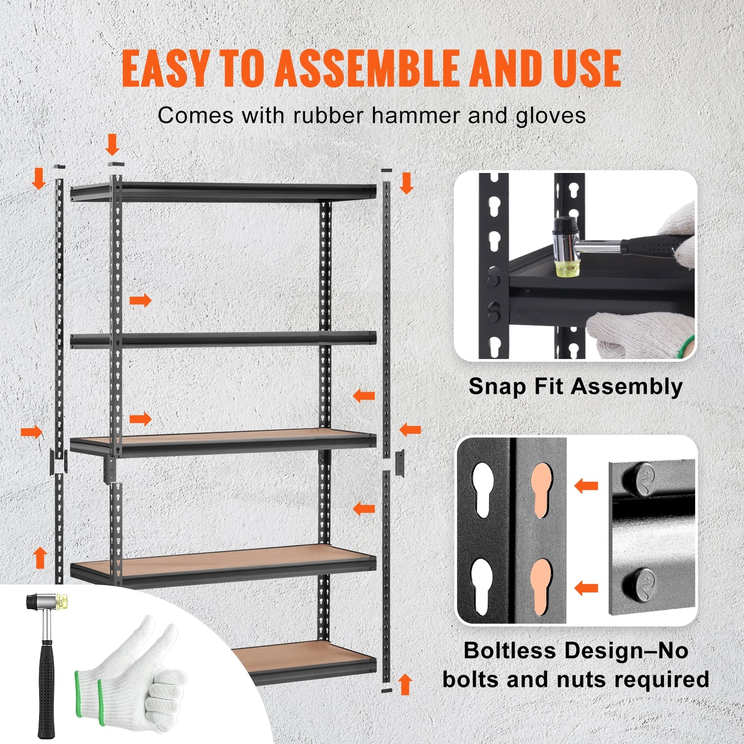 Heavy Duty 5 Layers Standing Shelves Organizer