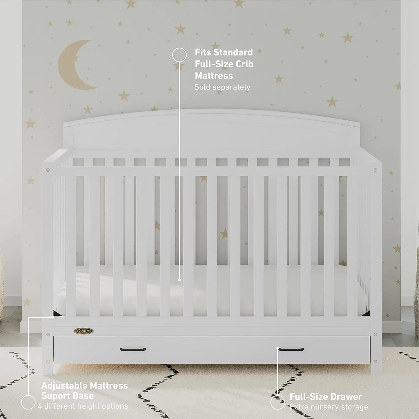 Benton 5-in-1 Convertible Crib With Drawer
