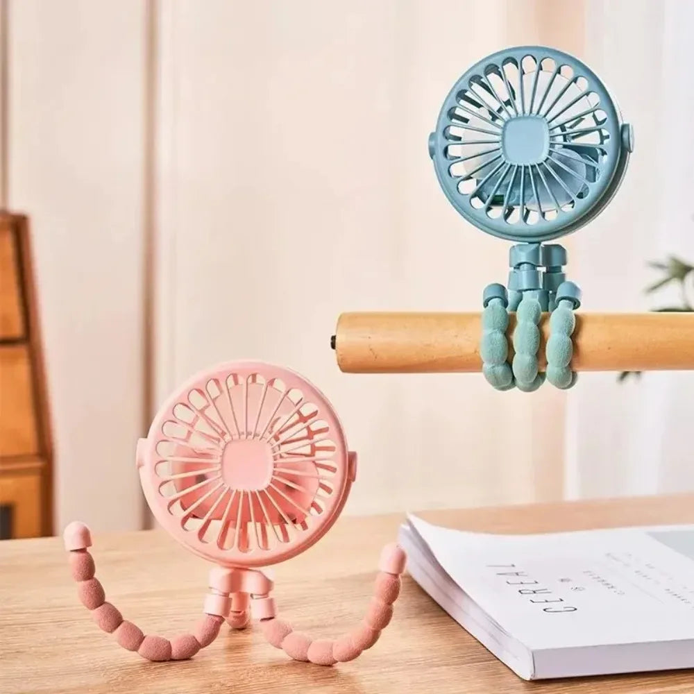 Baby Stroller Rechargeable Octopus Mini Fan