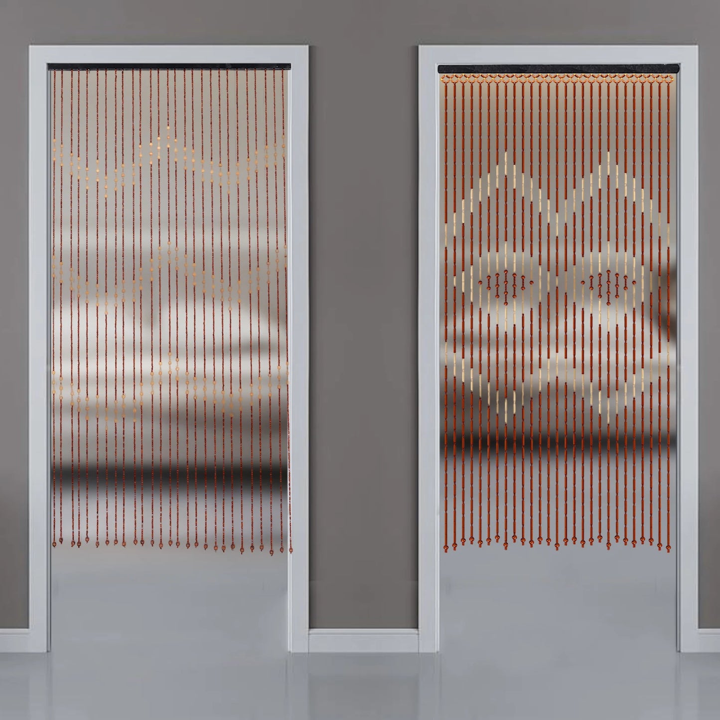 Natural Wood Bamboo Beaded Curtain