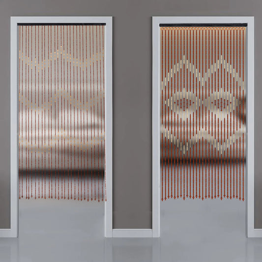 Natural Wood Bamboo Beaded Curtain