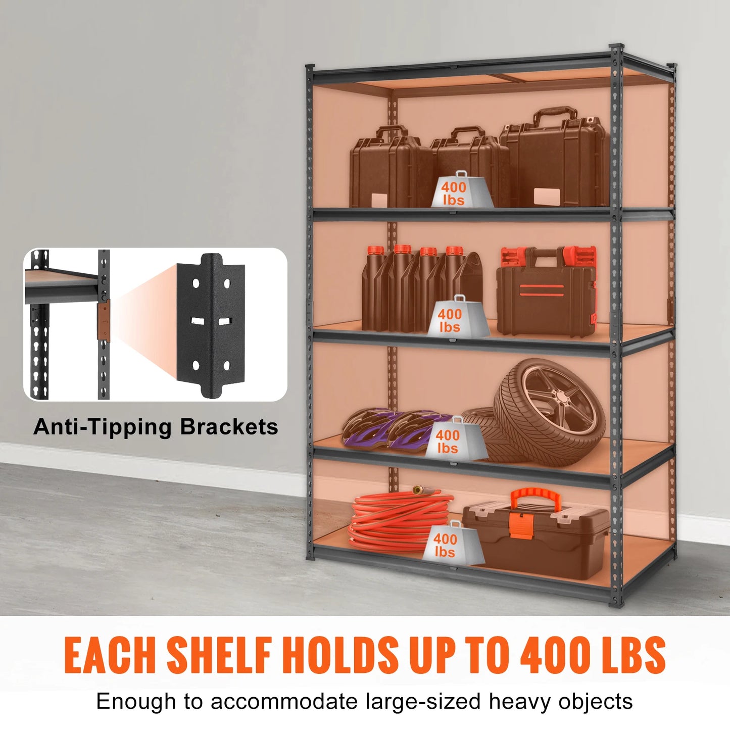 Heavy Duty 5 Layers Standing Shelves Organizer
