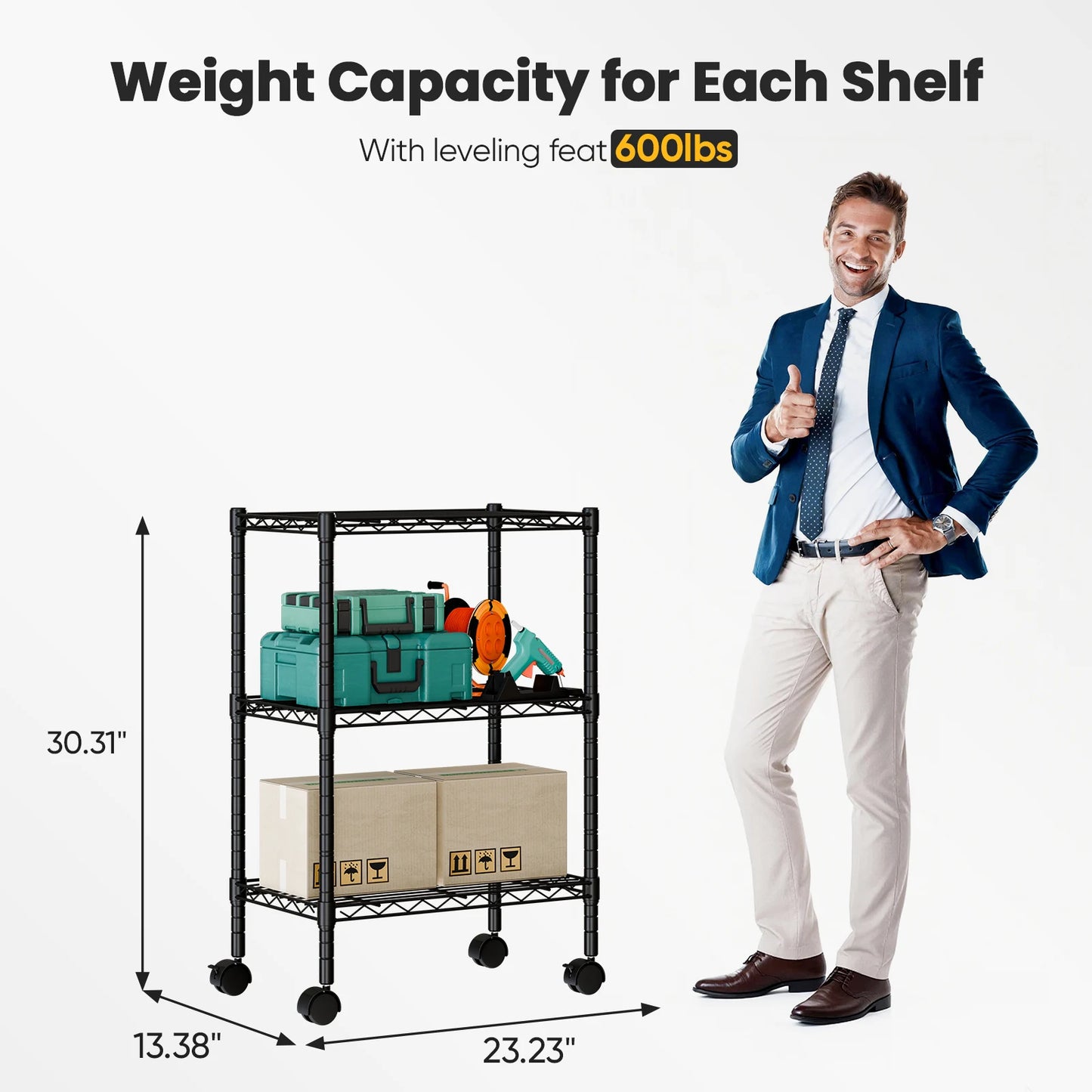 3–5 Tier Heavy-Duty Metal Storage Shelf