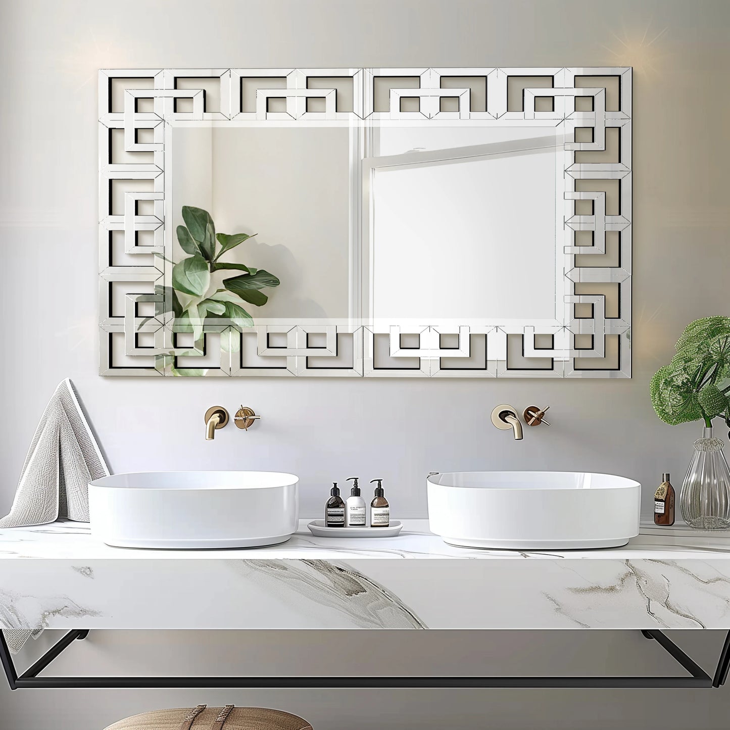 Rectangle Silver Venetian Art Mirror