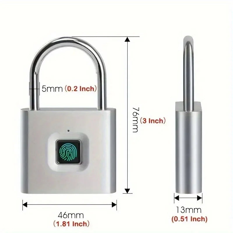 1pc Mini Smart Fingerprint Padlock