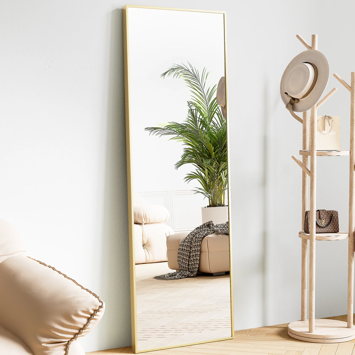 JHK Full-Body Hanging, Leaning Wall-Mounted Mirrors