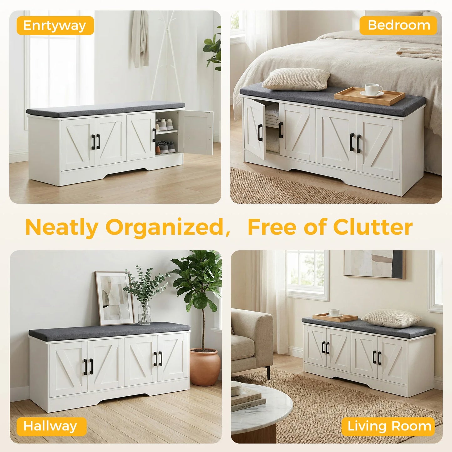 Entryway Shoe Storage Bench