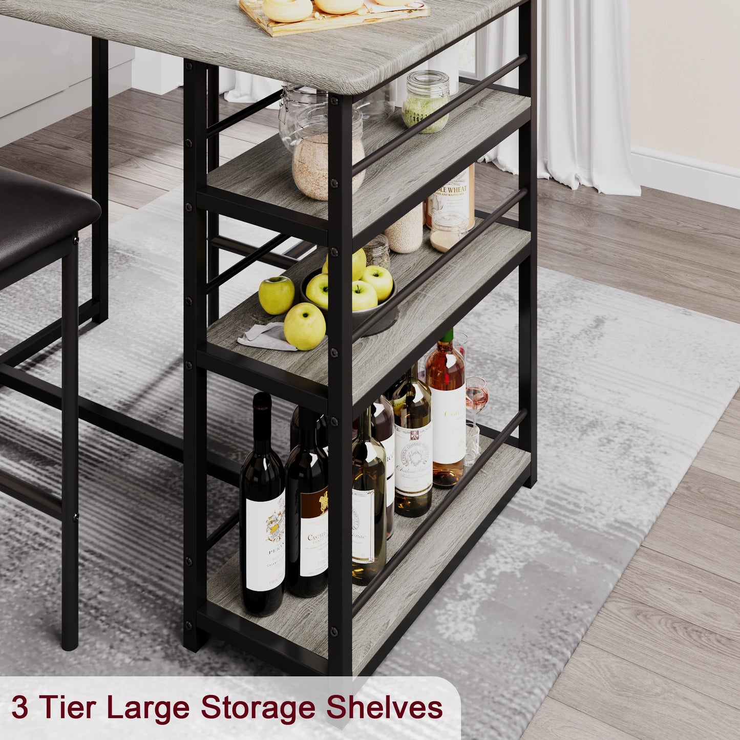 Dining Table Set for 2 With Shelves