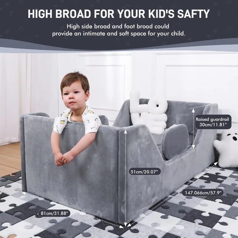 Standard Crib Size Toddler Bed, Certified Fabric Toddler Beds
