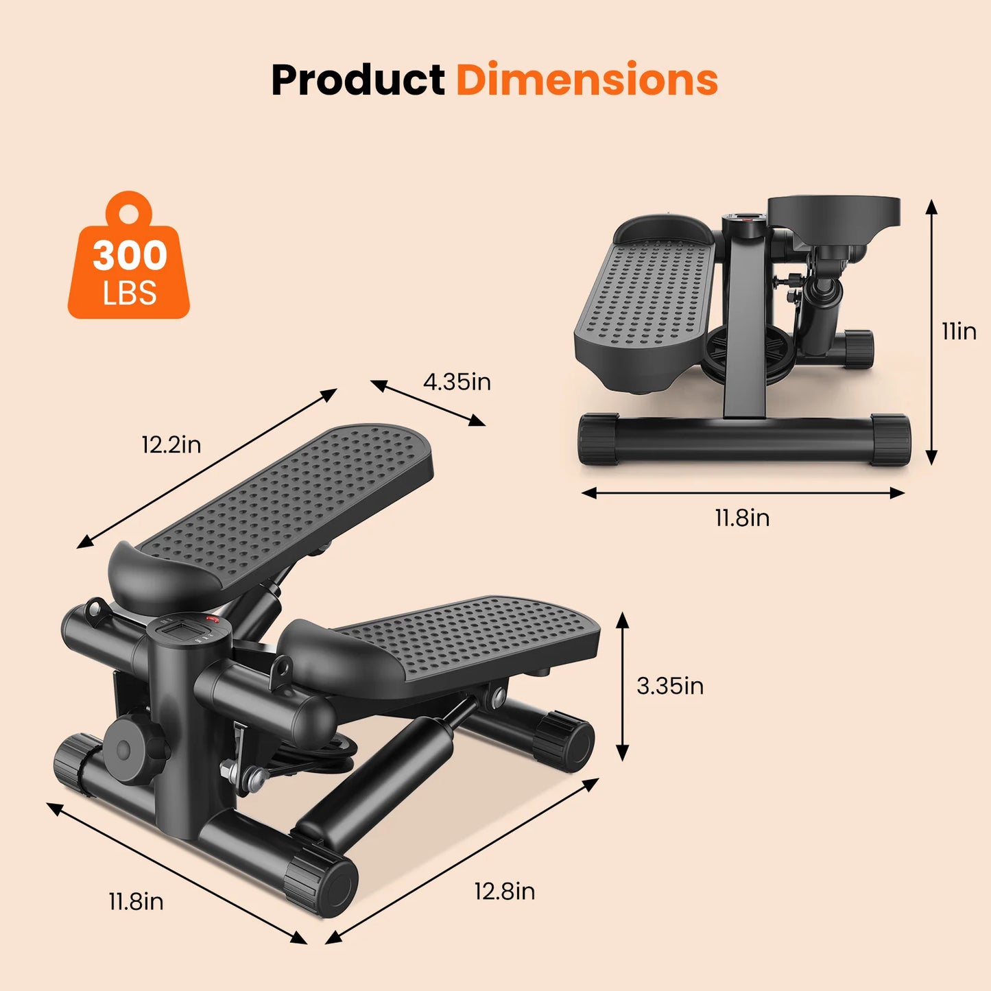 Mini Stepper With Resistance Bands