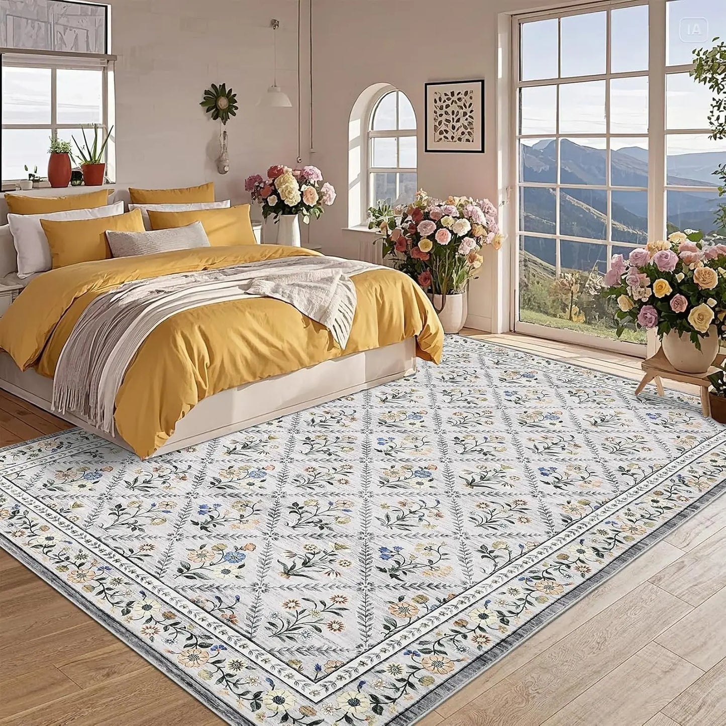 Soft Low-Pile Vintage Floor Rug