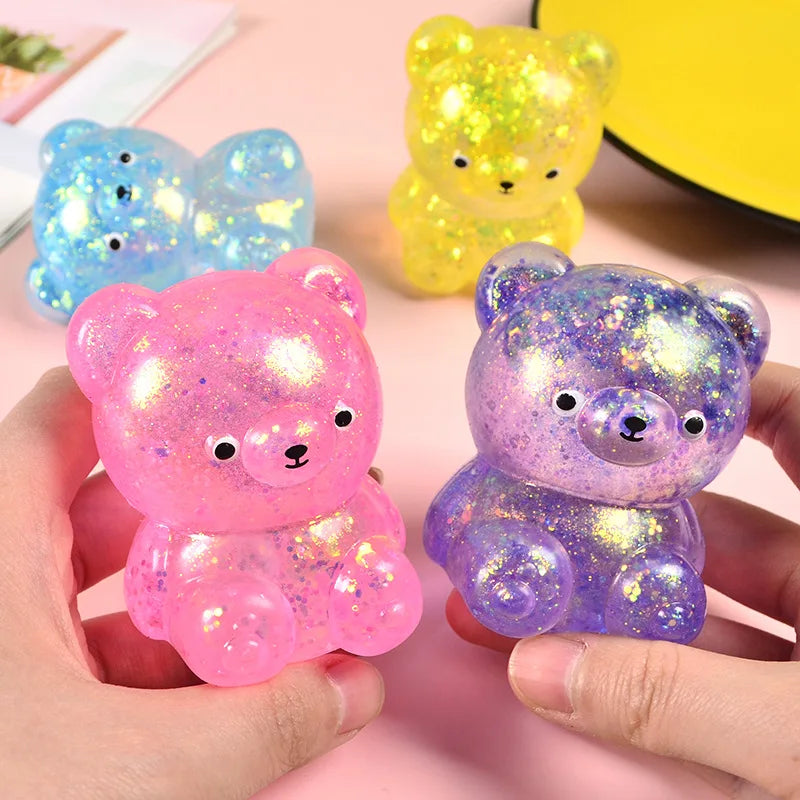 Glitter Gummy Bear NeeDoh Squishy Toy