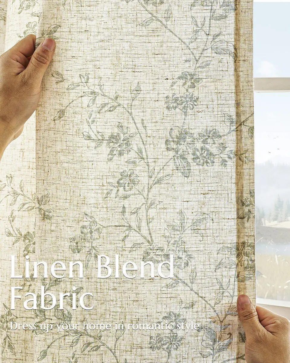 JINCHAN 2 Flower Patterned Drapes