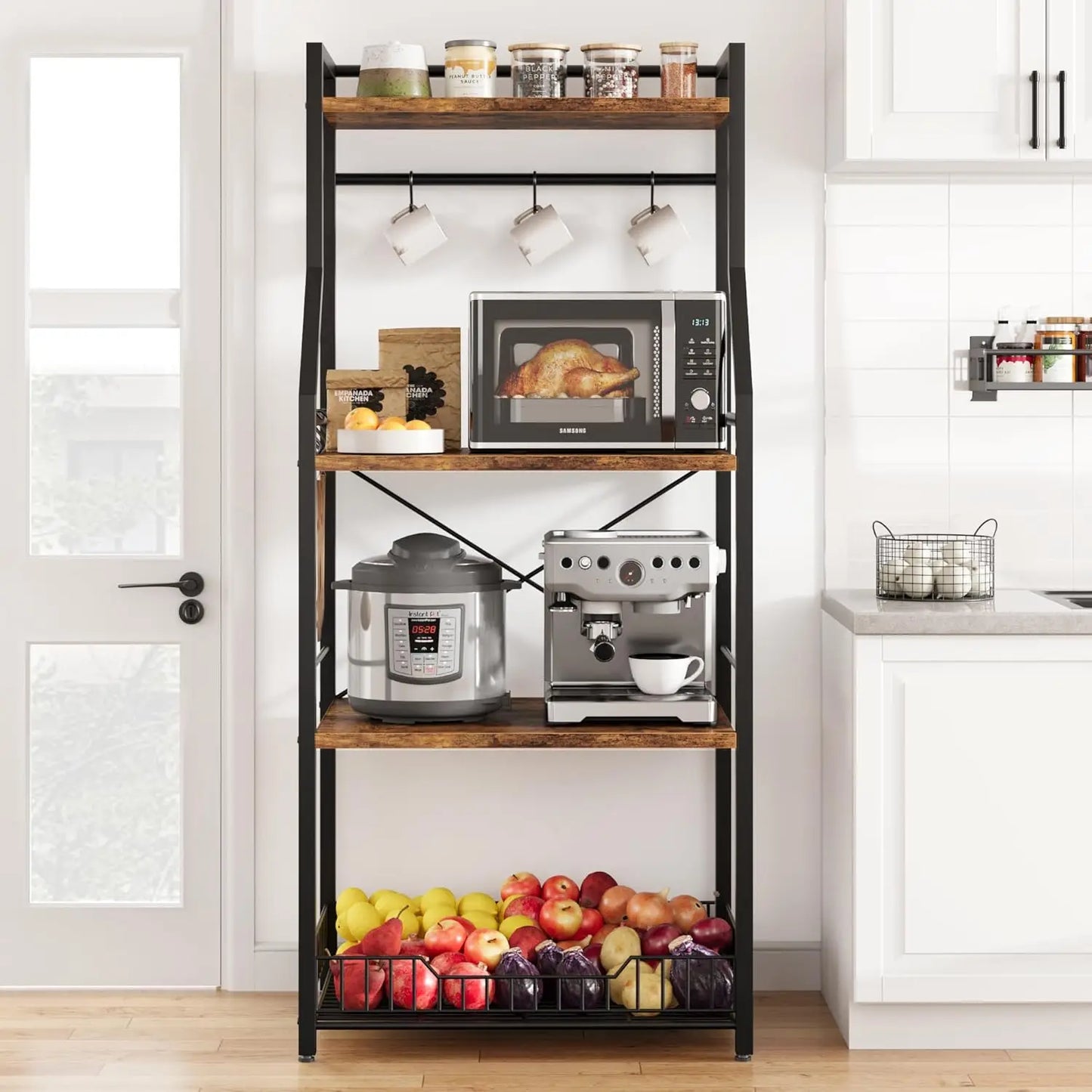 4-Tier Kitchen Baker's Rack With Microwave Stand