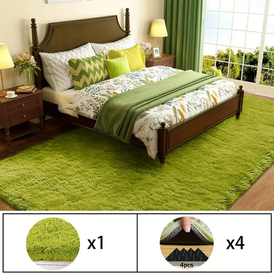 Grass Green Soft Plush Shaggy Rug