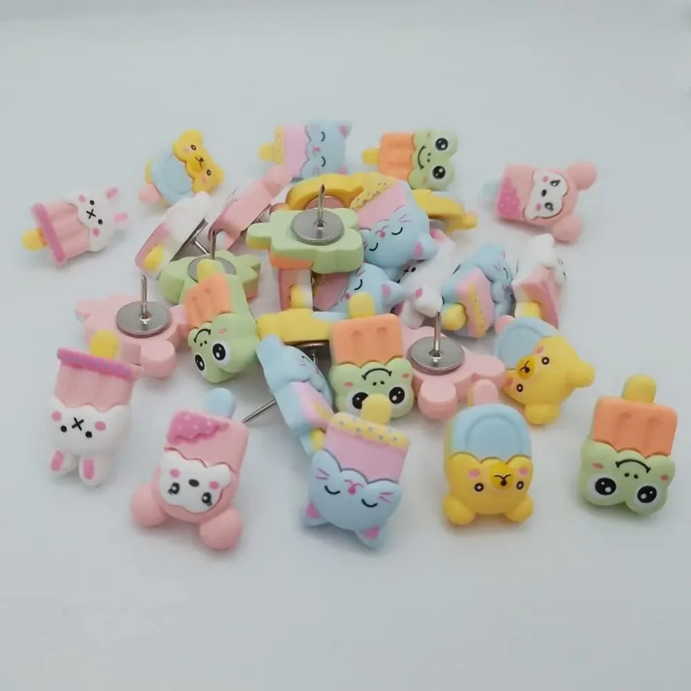30-Piece Cute Ice Cream Thumbtacks Set