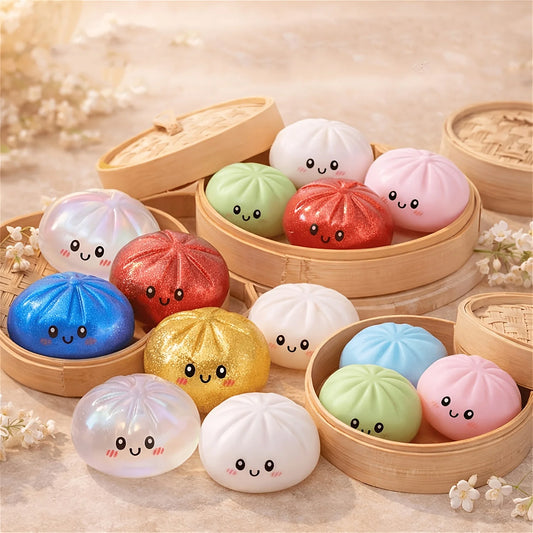 1PC Squishy Dumpling Stress Ball – Bun Shape Squeeze Toy
