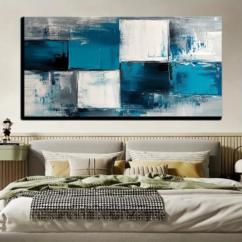 Blue Abstract Canvas Art, Wall Decoration
