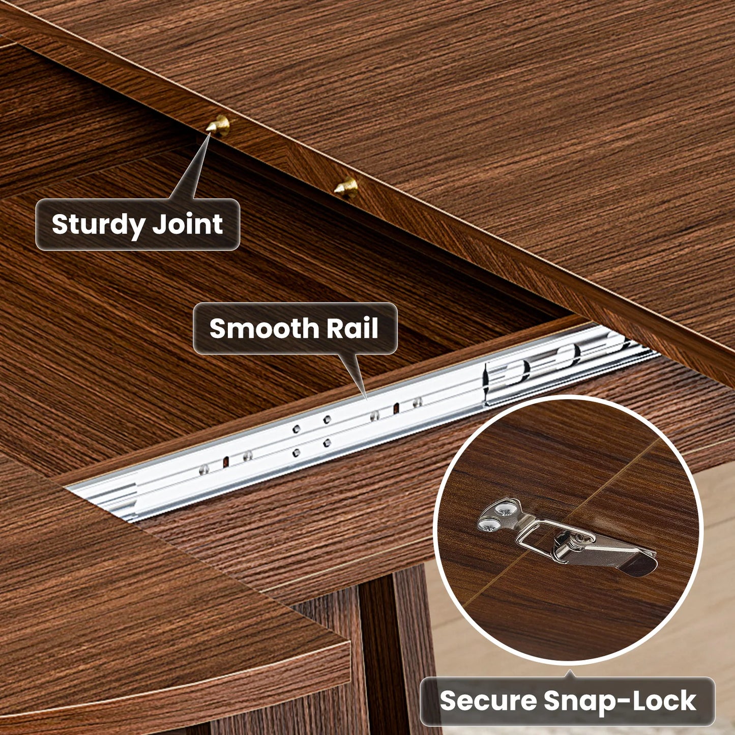 Modern Extendable Wood Round Dining Table