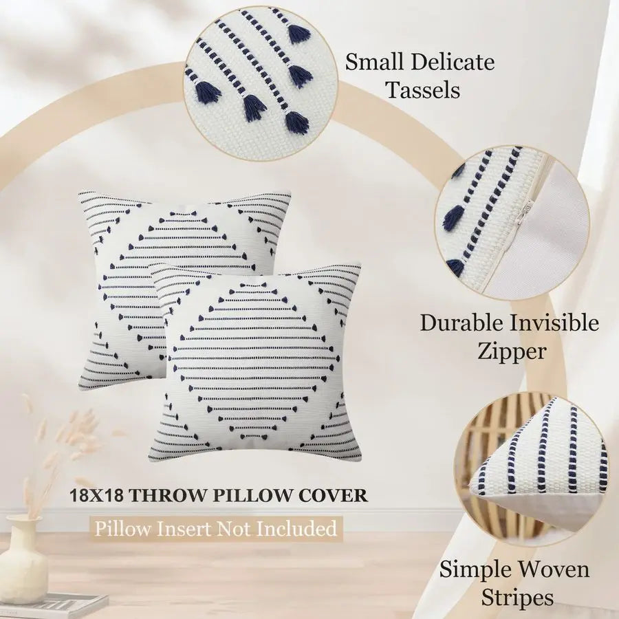 Boho Outdoor Pillow (Covers Only) 18x18 – Set of 2
