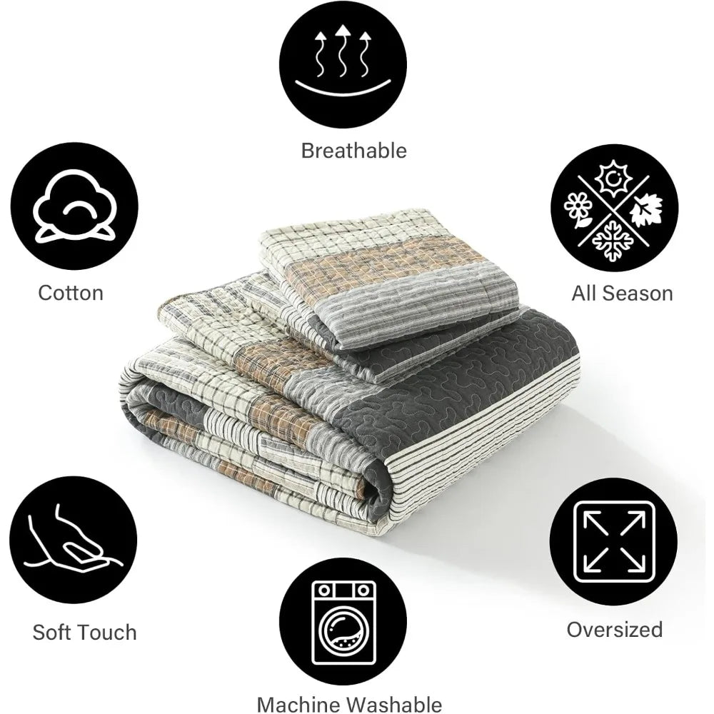 Patchwork Bedding Quilt Reversible Design