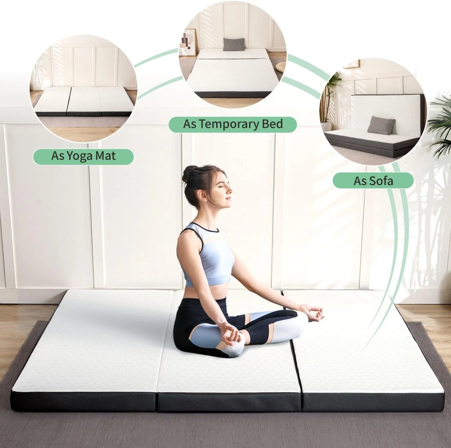 Tri-Fold Mattress With Washable Cover