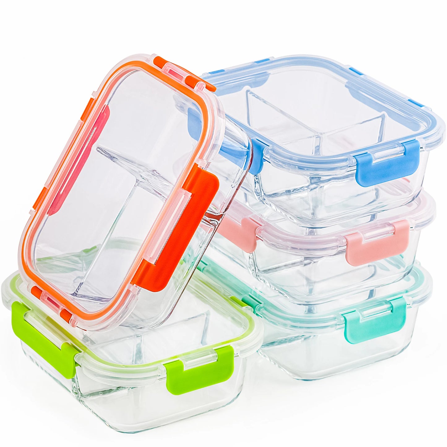 5-Pack Glass Food Storage Containers
