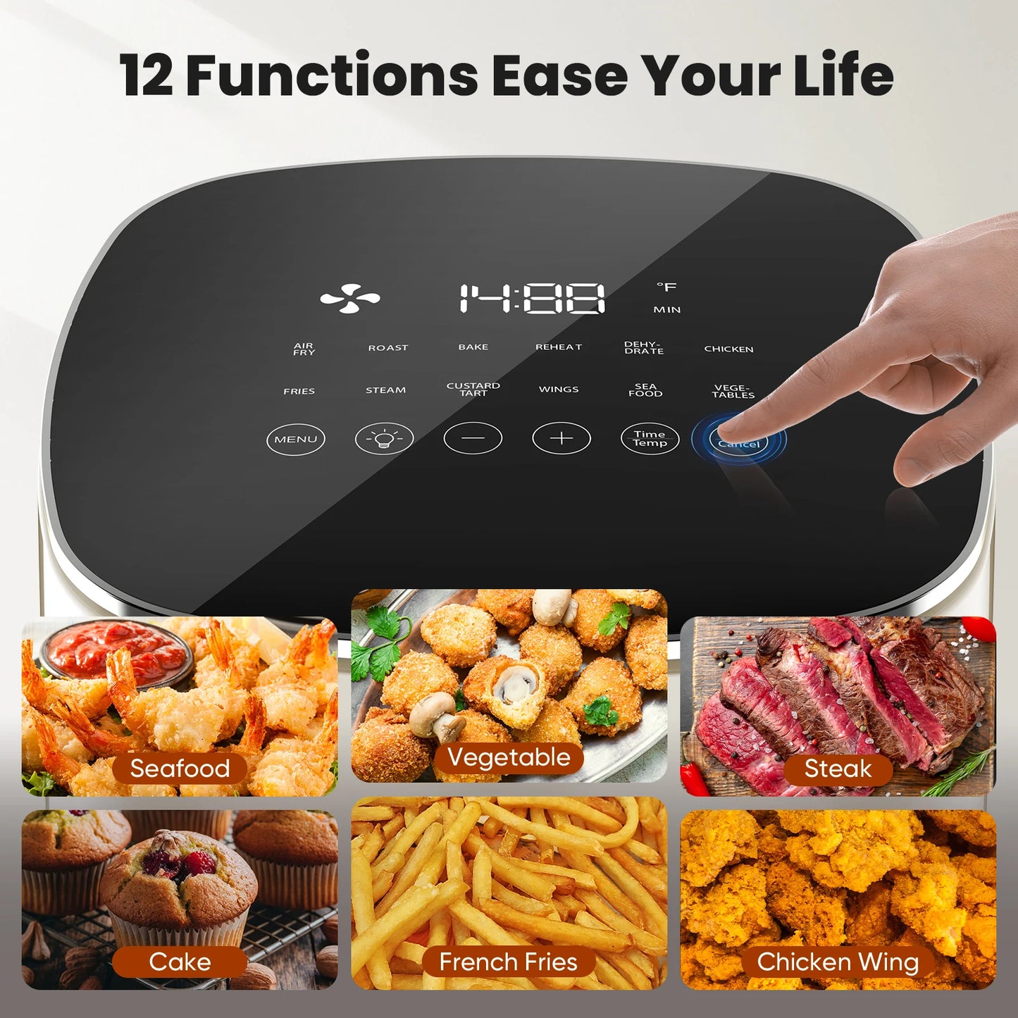 6 Quart Electric Air Fryer with Window Square