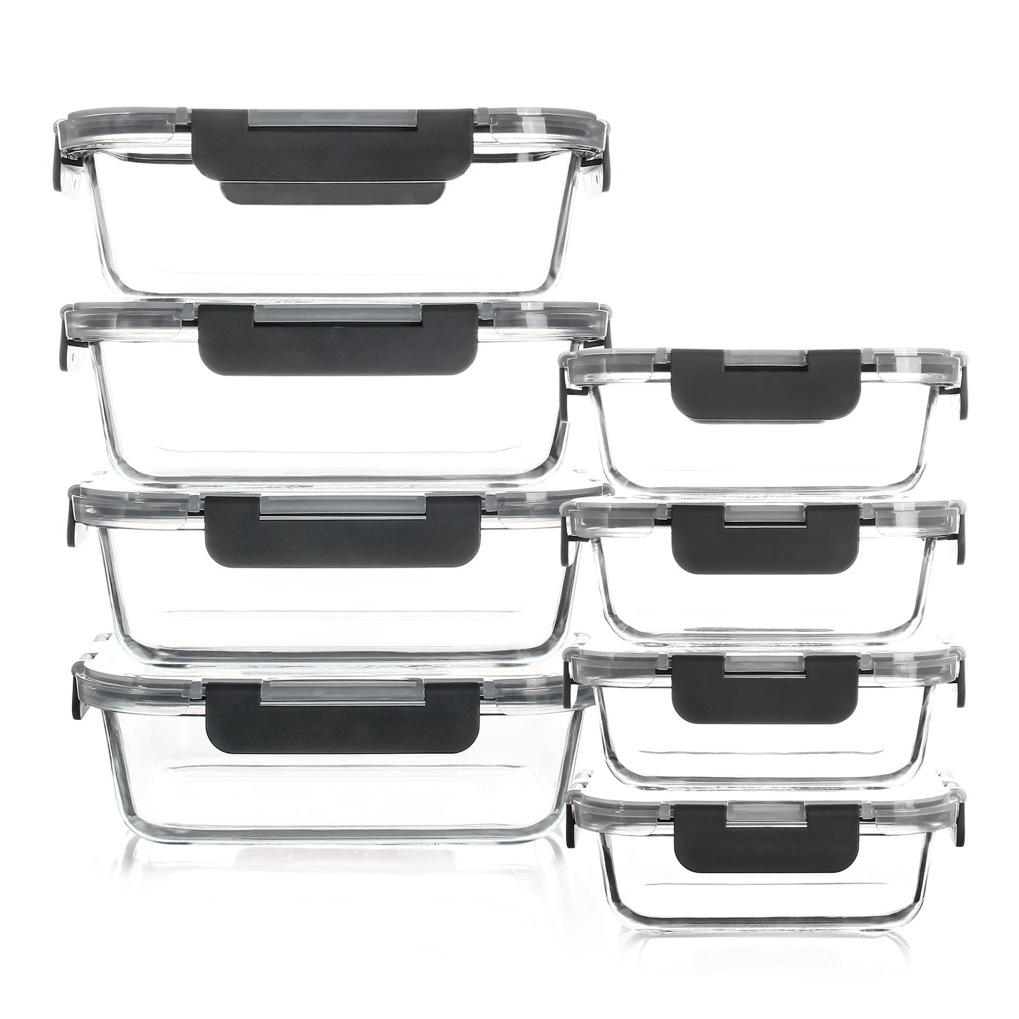 8-Piece Glass Food Storage Containers Set,