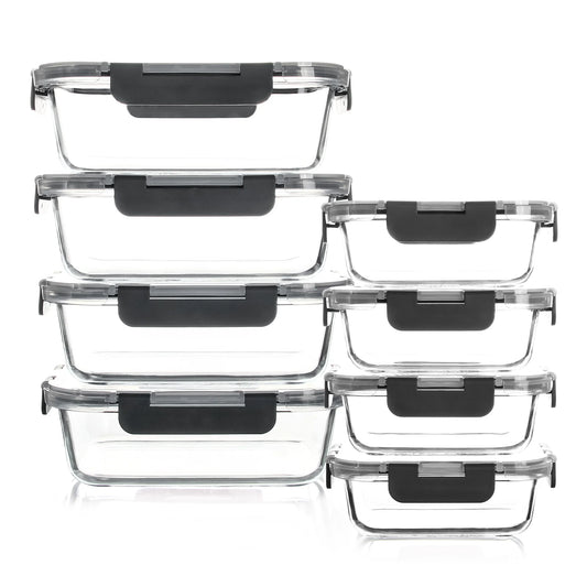 8-Piece Glass Food Storage Containers Set,